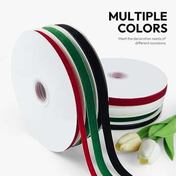 Quhora Velvet Ribbon, 5/8 Inch X 25 Yd with Spool, White Velvet Ribbon- Ideal for Crafts, Gifts, Bows, Christmas Trees, Weddings, and Ornaments