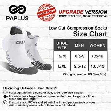 Compression Running Socks (6 Pairs) for Men and Women, Low Cut No Show Running Ankle CompressionSock...