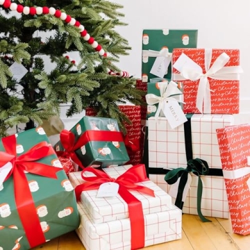 Premium Christmas Wrapping Paper Set - 3 Rolls, 105 sq. ft.