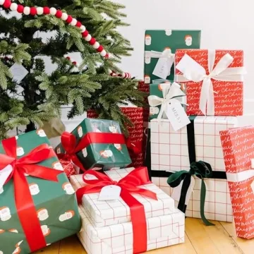 Premium Christmas Wrapping Paper Set - 3 Rolls, 105 sq. ft.