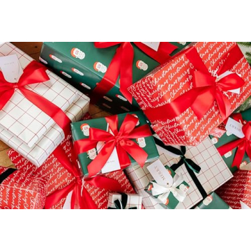 Premium Christmas Wrapping Paper Set - 3 Rolls, 105 sq. ft.