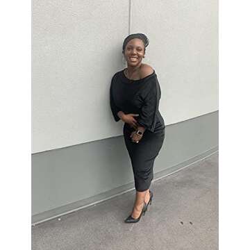 HipGlamp Sexy Bodycon Midi Dress for Womens Long Sleeve Velvet One Shoulder Pencil Fit Slim Dresses