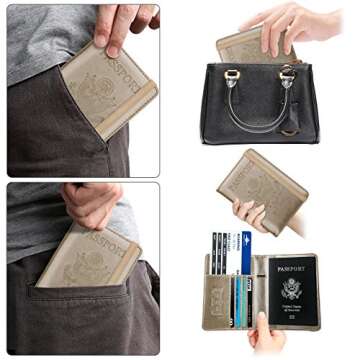 WALNEW Passport Holder - RFID Passport Cover Wallet for Travel