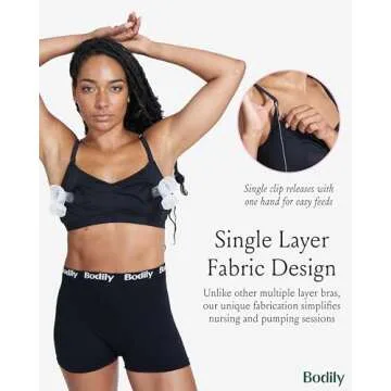 Bodily Do Anything Bra. Nursing, Hands-Free Pumping, & Maternity Bra. Winner of Babylist’s Best Nursing & Pumping Bra. S-XL. Black