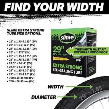 Slime 30085 Bike Inner Tube with Slime Puncture Sealant, Extra Strong, Self Sealing, Prevent and Repair, Presta Valve, 700 x 19-25mm