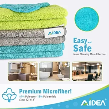 AIDEA Microfiber Cleaning Cloths 50 Pack Soft & Absorbent