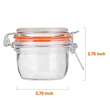 Stylish Encheng Glass Jars with Airtight Lids - 12 Pack