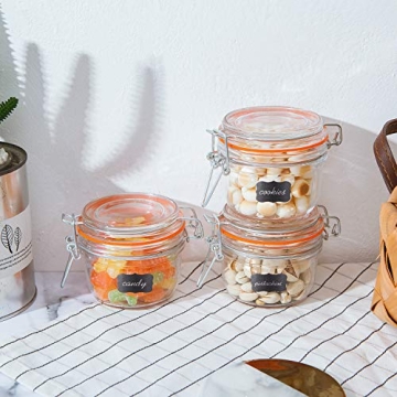 Stylish Encheng Glass Jars with Airtight Lids - 12 Pack