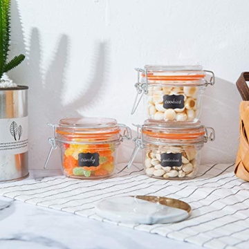 Stylish Encheng Glass Jars with Airtight Lids - 12 Pack
