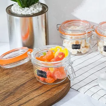 Stylish Encheng Glass Jars with Airtight Lids - 12 Pack