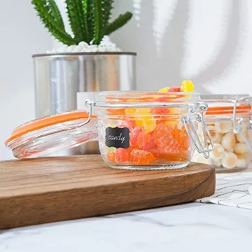 Stylish Encheng Glass Jars with Airtight Lids - 12 Pack