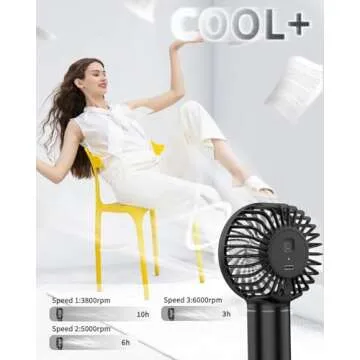 EasyAcc Mini Portable Fan Handheld Fan, 3 Speed USB C Rechargeable Battery Operated Pocket Personal with Lanyard and Base Cooling Desk for Kids Women Travel Indoor Outdoor