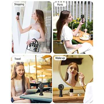 EasyAcc Mini Portable Fan Handheld Fan, 3 Speed USB C Rechargeable Battery Operated Pocket Personal with Lanyard and Base Cooling Desk for Kids Women Travel Indoor Outdoor