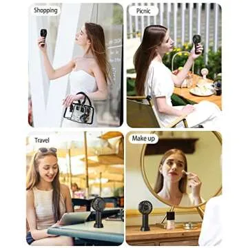 EasyAcc Mini Portable Fan Handheld Fan, 3 Speed USB C Rechargeable Battery Operated Pocket Personal with Lanyard and Base Cooling Desk for Kids Women Travel Indoor Outdoor