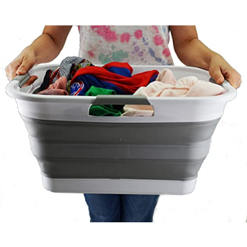 SAMMART 30L Collapsible Laundry Basket - Space Saving Storage