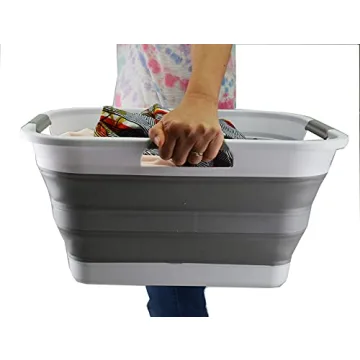 SAMMART 30L Collapsible Laundry Basket - Space Saving Storage