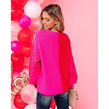 ANCAPELION Cozy Women’s Leopard Color Block Sweater