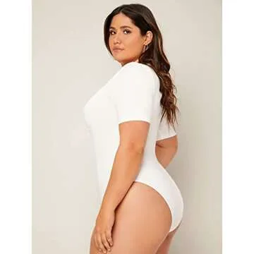 SOLY HUX Plus Size Summer Bodysuit for Women 3XL
