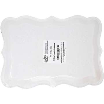 Gift Boutique Elegant White Gold Rim Disposable Trays 10 Pack