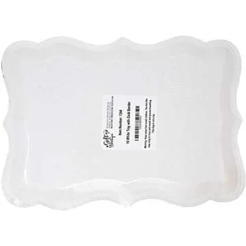 Gift Boutique Elegant White Gold Rim Disposable Trays 10 Pack