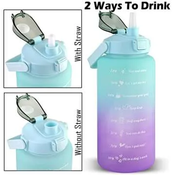 Mint Berry Half Gallon Water Bottle - 64 oz Motivational Jug