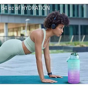 Mint Berry Half Gallon Water Bottle - 64 oz Motivational Jug