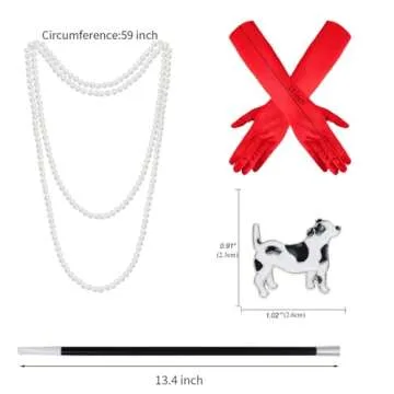 Women's Halloween Dalmatian set Black and White scarf Pearl necklace Red gloves cosplay party costume