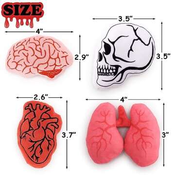 Petsinurarea Cat Toys Catnip 4pcs Cat Chew Toy Interactive Heart Brain Bite Resistant Toys for Cats Boredom Relief Teeth Cleaning Soft Plush Indoor Cat Toys Cat Lover Gift