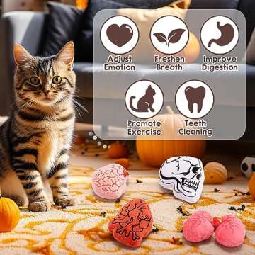 Petsinurarea Cat Toys Catnip 4pcs Cat Chew Toy Interactive Heart Brain Bite Resistant Toys for Cats Boredom Relief Teeth Cleaning Soft Plush Indoor Cat Toys Cat Lover Gift