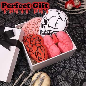 Petsinurarea Cat Toys Catnip 4pcs Cat Chew Toy Interactive Heart Brain Bite Resistant Toys for Cats Boredom Relief Teeth Cleaning Soft Plush Indoor Cat Toys Cat Lover Gift