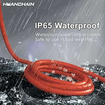 HUANCHAIN Indoor Outdoor Extension Cord 50 ft Waterproof, 16/3 Gauge Flexible Resistant Appliance Extension Cord Outside, 13A 1625W 16AWG SJTW, 3 Prong Heavy Duty Electric Cable Orange, ETL