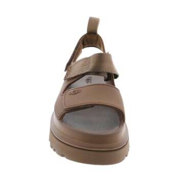 UGG Women's GOLDENGLOW Flat Sandal, Bison Brown, 7