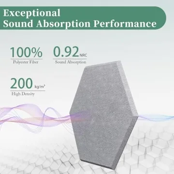 Hexagonal Acoustic Panels - 12 Pack High-Density Sound Absorbing Panels for Enhanced Noise Reduction