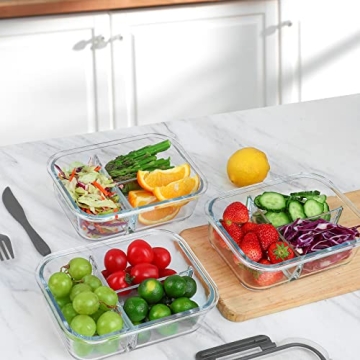 M MCIRCO Glass Meal Prep Containers - 5-Pack, 36 oz
