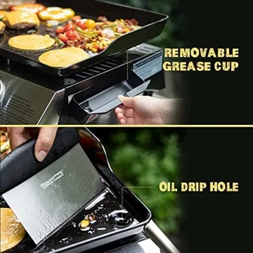 Royal Gourmet PD1302 Portable Gas Grill Griddle for Outdoor Cooking