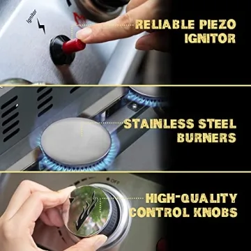 Royal Gourmet PD1302 Portable Gas Grill Griddle for Outdoor Cooking