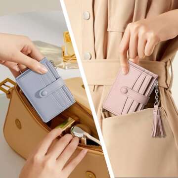 CLUCI RFID Blocking Women's Slim Wallet - Perfect for Travel