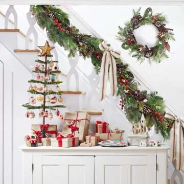 Artgar 6 Ft Christmas Garland with Lights and Decorations