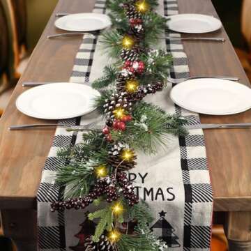 Artgar 6 Ft Christmas Garland with Lights and Decorations