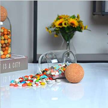 Piscepio Glass Jar with Wood Lid Ball Jar Small Food Storage Container Clear Candy Jars Canister Sugar Coffee Tea Beans Spice Salt Storage 2 PSC 500 ML