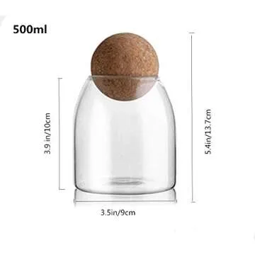 Piscepio Glass Storage Canister with Cork Lid 500ML