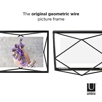 Umbra Prisma Picture Frame, 4x6 Metal Photo Display for Desk or Wall, 4" x 6", Black