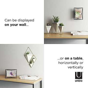 Umbra Prisma Picture Frame, 4x6 Metal Photo Display for Desk or Wall, 4" x 6", Black