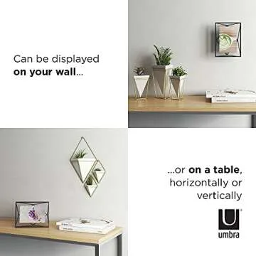 Umbra Prisma Picture Frame, 4x6 Metal Photo Display for Desk or Wall, 4" x 6", Black