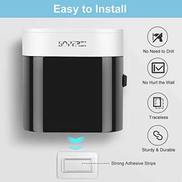 Boperzi Dustproof Cover Toothbrush Holder Wall Mounted Automatic Dispenser for Shower Bathroom Set w...