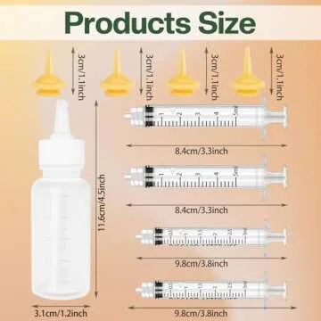 Gufastoe Pet Feeding Silicone Nipple with Bottle and Syringes for Puppy Dog Cat or Other Pets (Model...