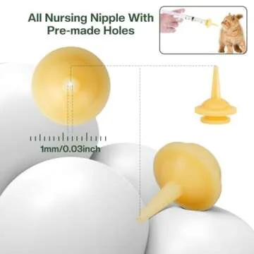 Gufastoe Pet Feeding Silicone Nipple with Bottle and Syringes for Puppy Dog Cat or Other Pets (Model 2)