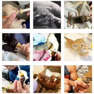 Gufastoe Pet Feeding Silicone Nipple with Bottle and Syringes for Puppy Dog Cat or Other Pets (Model 2)