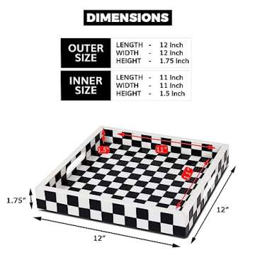 Handicrafts Home Handmade Illusion Check Pattern Inspired Decorative Tray - 12x12 Ottoman Tray, Mult...