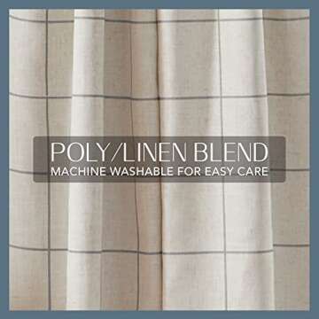 Elrene Home Fashions Brighton Windowpane Plaid Blackout Window Curtain, Living Room and Bedroom Drape with Rod Pocket Tabs, 52" x 95", Grey, 1 Panel